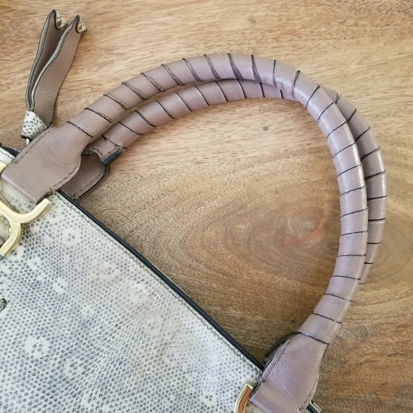 Chloe Marcie Medium Lizard Embossed Satchel Handbag Crossbody Bag - Picture 17 of 17